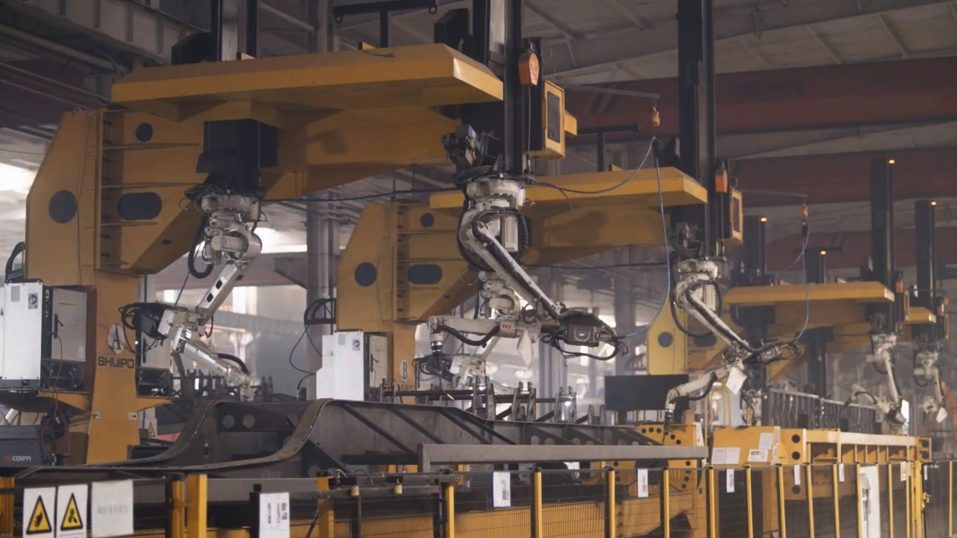 The semi-trailer chassis intelligent production line